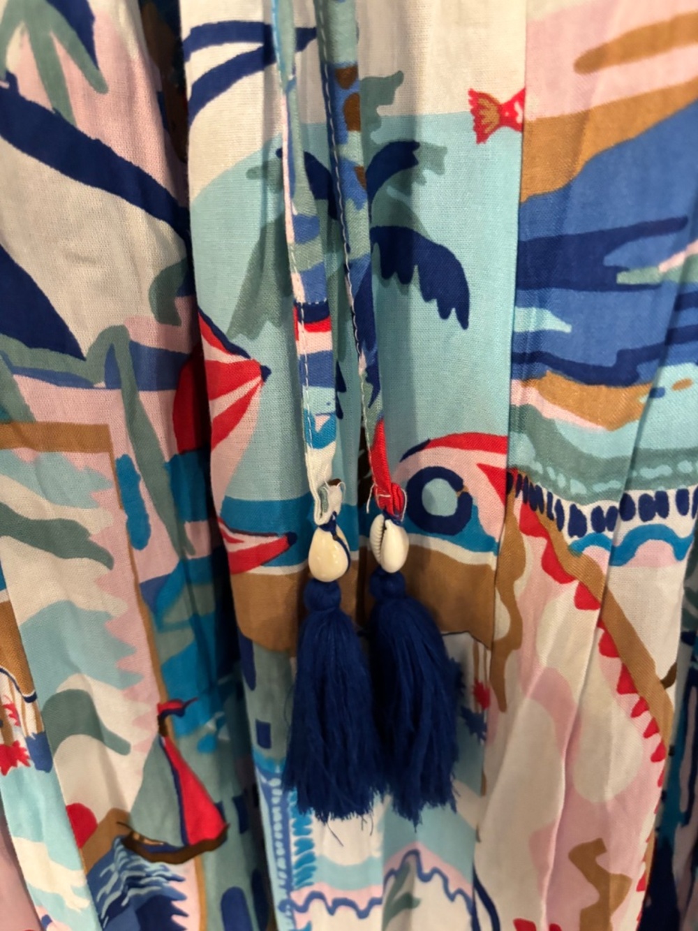 True Destinations Resort Wear White Multi Med Elastic Waist - Picture 3 of 8